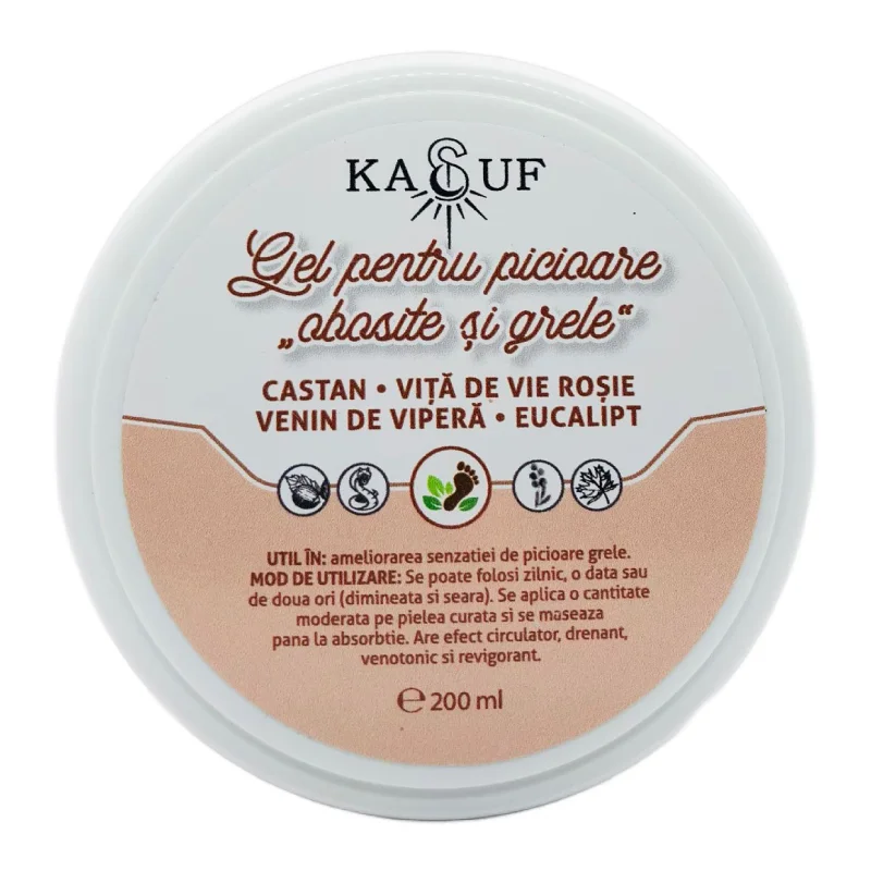 Gel pentru picioare obosite si grele, 200g, Kasuf