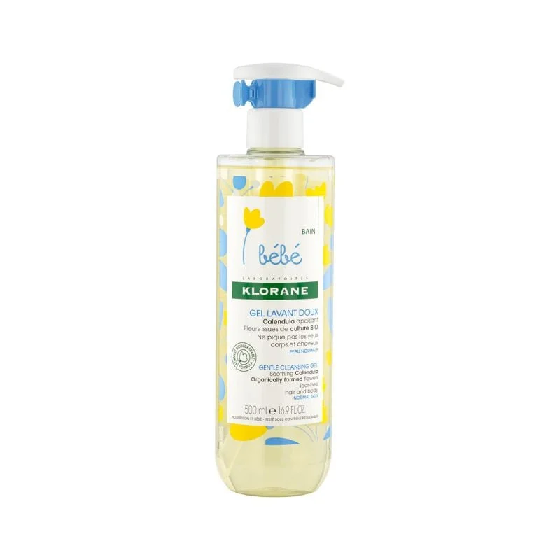 Gel spumant pentru par si corp, 500 ml, Klorane Bebe
