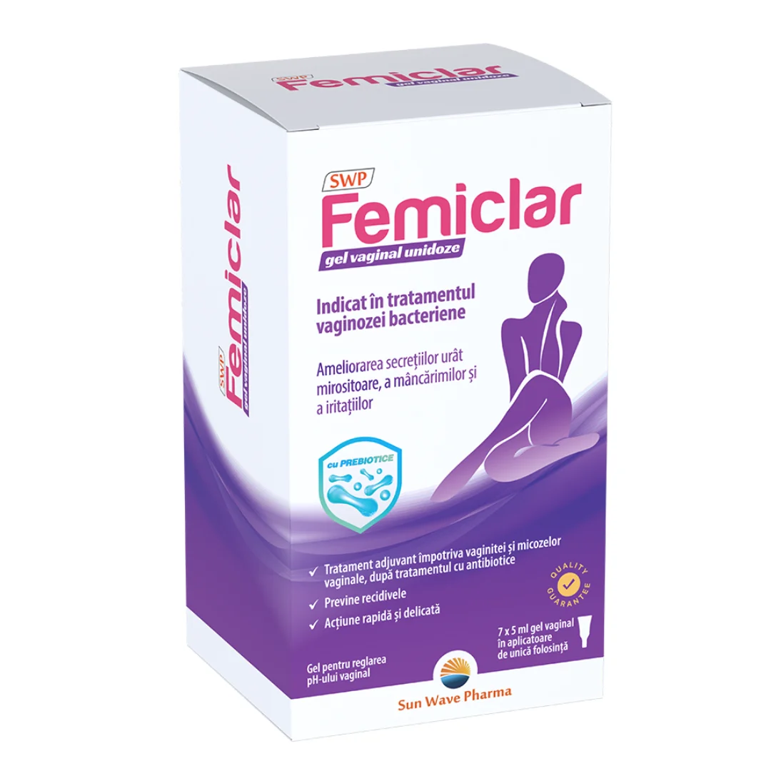 Gel vaginal Femiclar, 7 bucati*5ml, Sun Wave Pharma