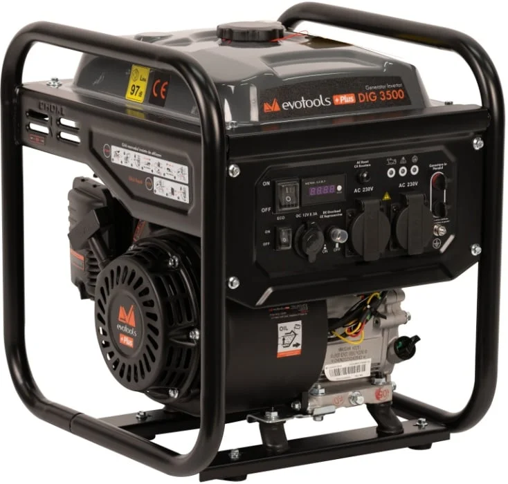 Generator de curent Invertor 3500W, silentios, 4 timpi, 3 ani garantie, Evotools Plus 683429