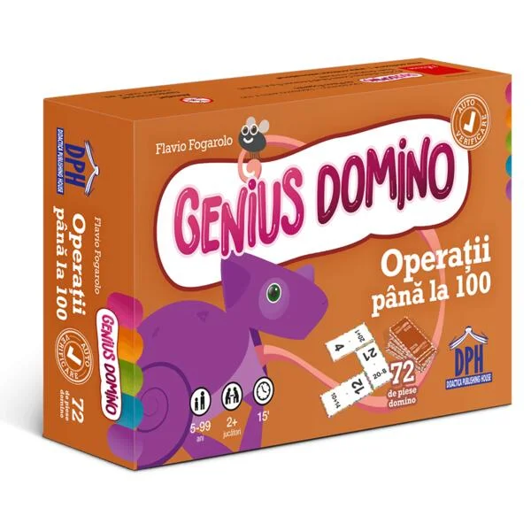 Genius domino: Operații până la 100 - Board book - Flavio Fogarolo - Didactica Publishing House