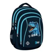 Ghiozdan scolar Majewski ST Right, BP04, Blue T-Rex, 4 compartimente, 43 x 32 cm