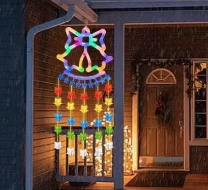 Ghirlanda luminoasa colorata tip CLOPOTEL lungime 160 cm cu 60LED alimentare la priza multicolor