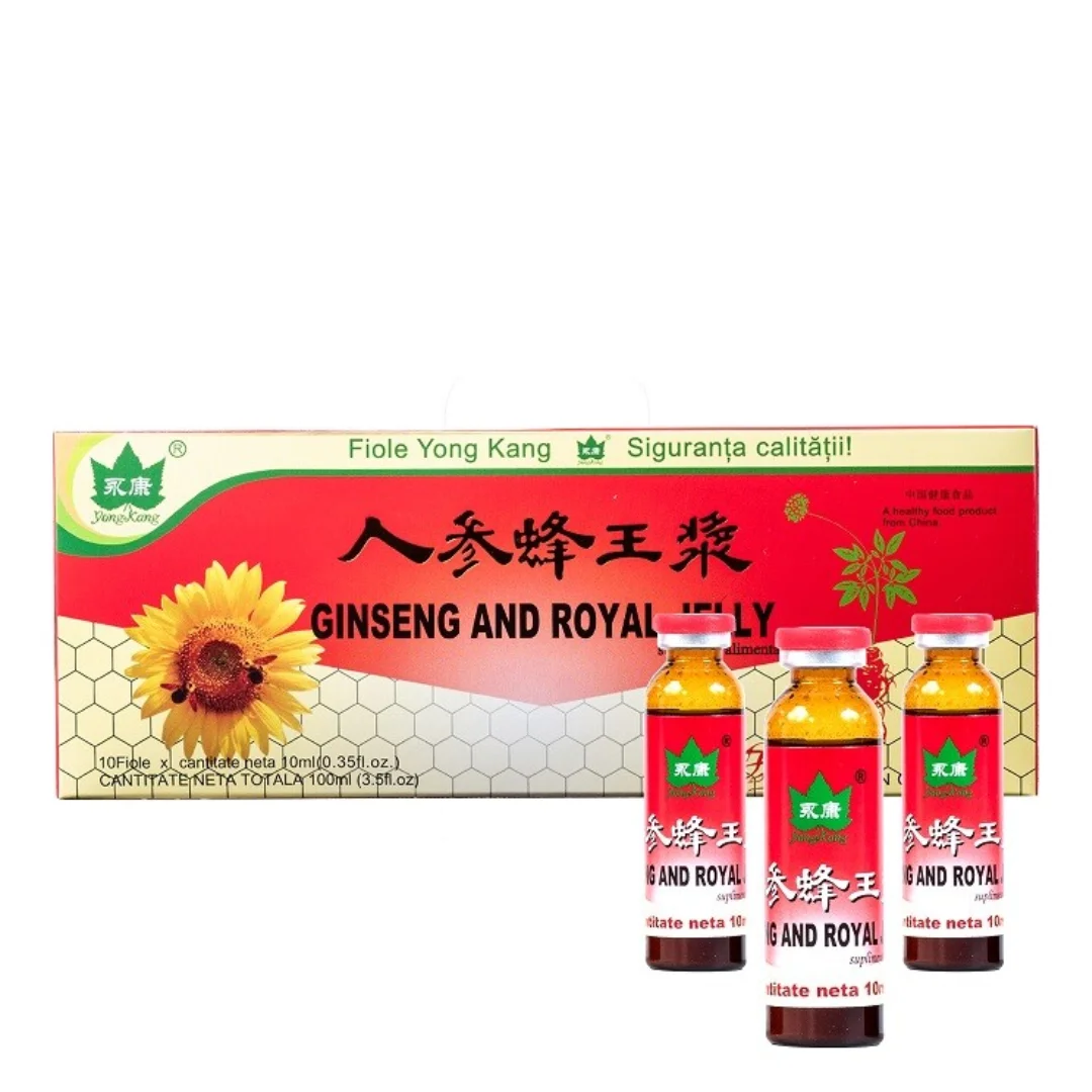 Ginseng si Royal Jelly, 10 fiole, Yongkang International China