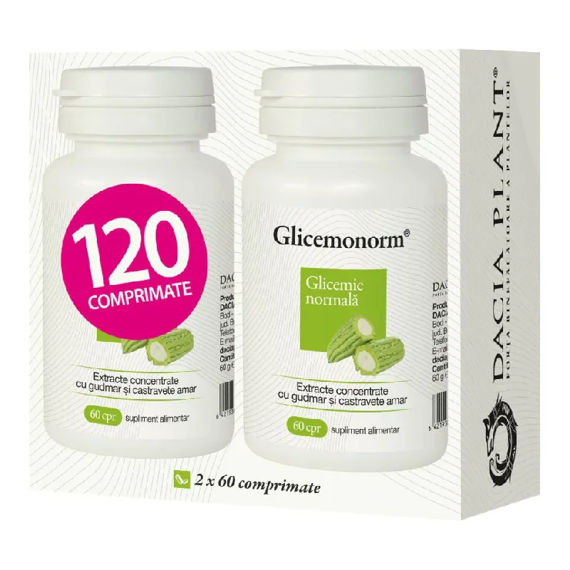 Glicemonorm, 120 comprimate, Dacia Plant