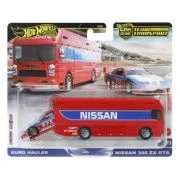 HOT WHEELS TRANSPORTATOR EURO HAULER CU MASINUTA NISSAN 300 ZX GTS SCARA 1: 64