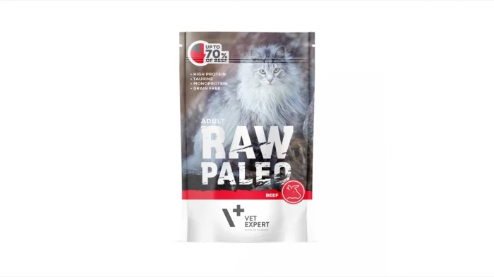Hrana umeda, RAW PALEO CAT, adult, carne de vita, 100 g
