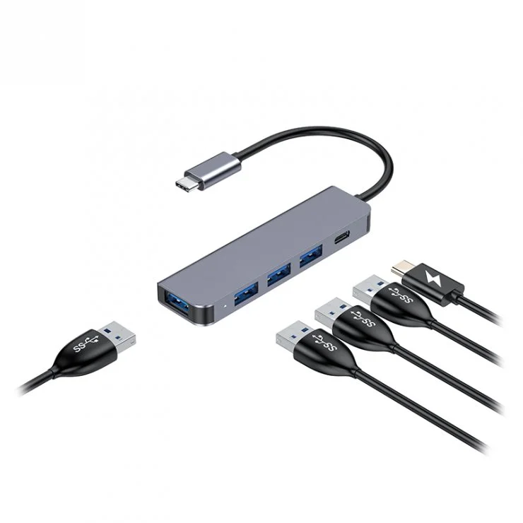 HUB USB 3.1 type C la 4 x USB-A + PD 100W, PMH42