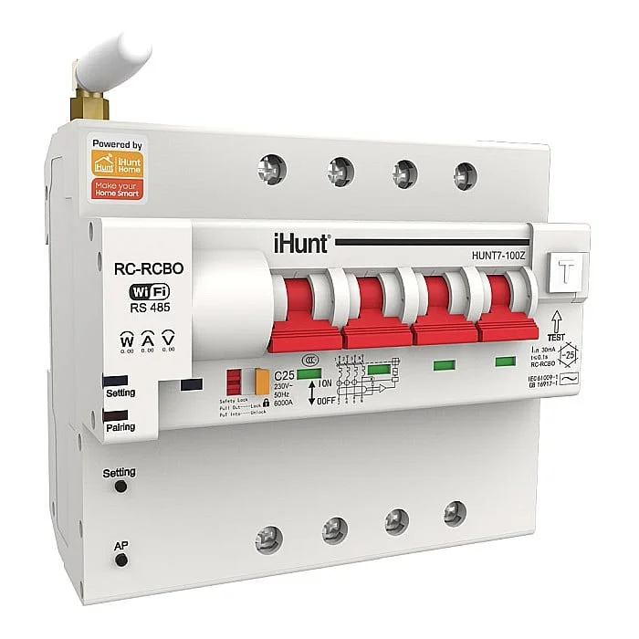 iHunt Home WIFI Smart Metering Leakage Circuit Breaker 4P 100A - Siguranta automata inteligenta cu contorizare