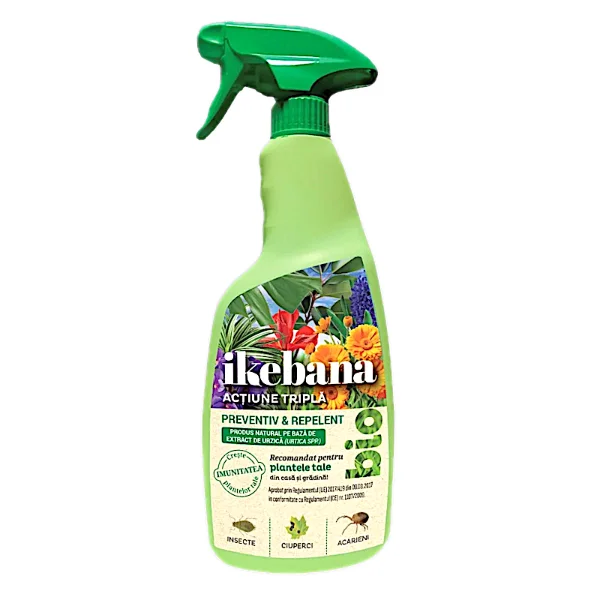 Ikebana Bio 750 ml, actiune tripla, fungicid, insecticid, acaricid