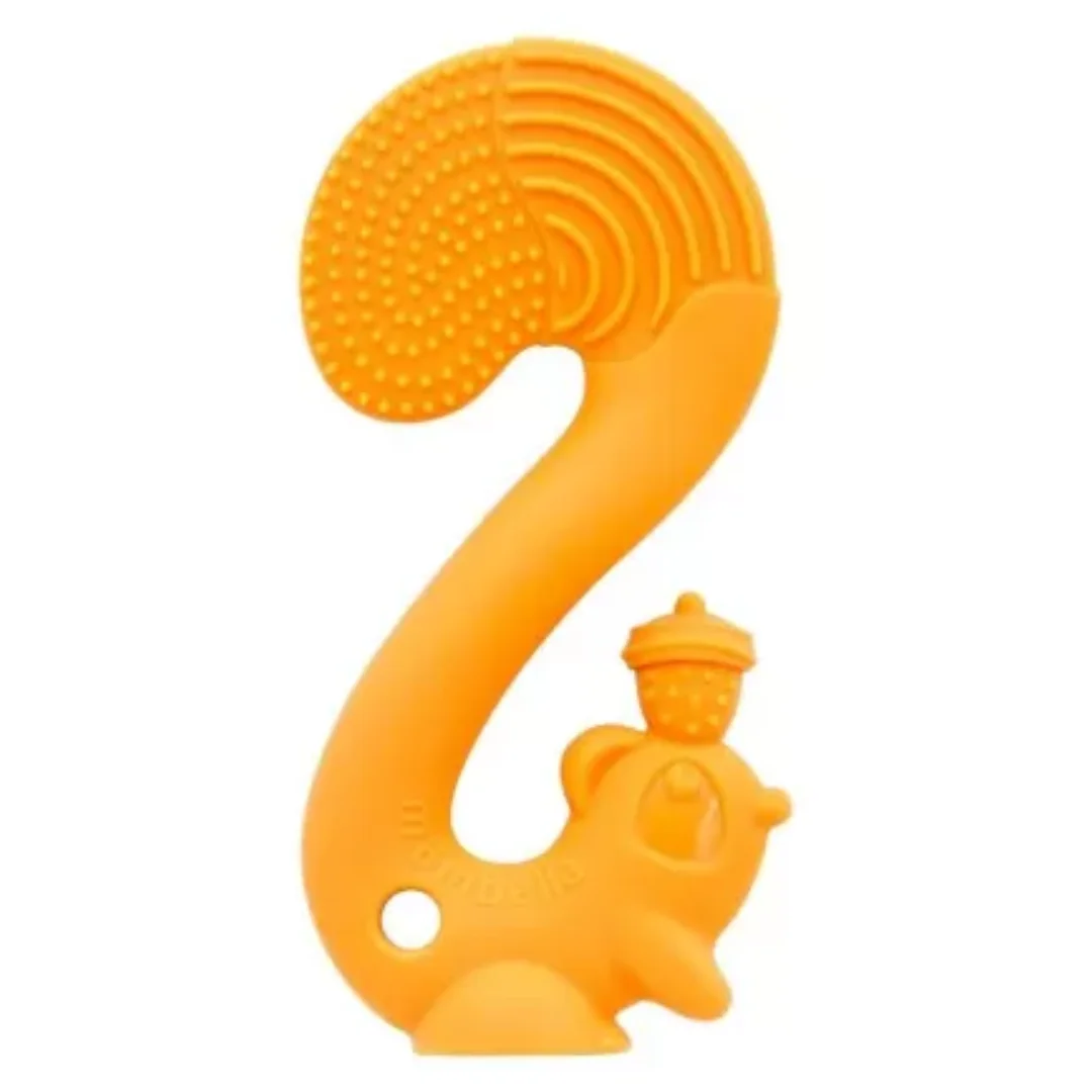 Inel gingival din silicon Veverita Portocalie, Mombella