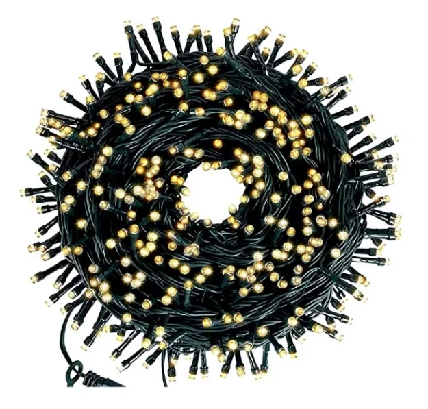 Instalatie liniara 100 LED 9m lumineaza intermitent ALB CALD