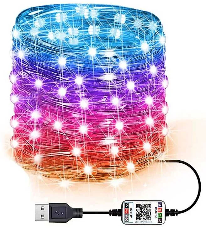 Instalatie luminoasa inteligenta bluetooth 4.0 control din aplicatie conectare prin USB 8 metri multicolora