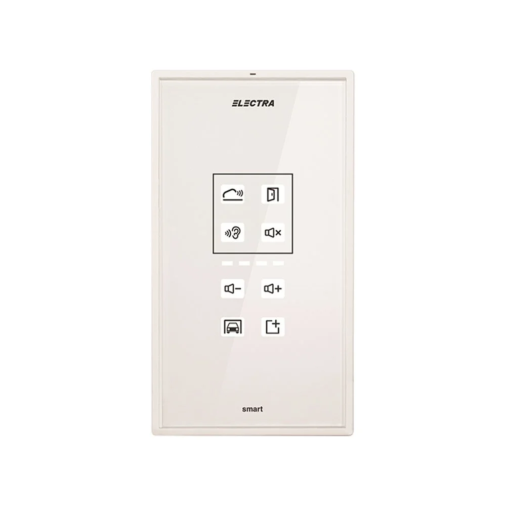 Interfon de interior audio Electra ATM.0S083.ELWTL, tastatura touch iluminata, ecran sticla, alb