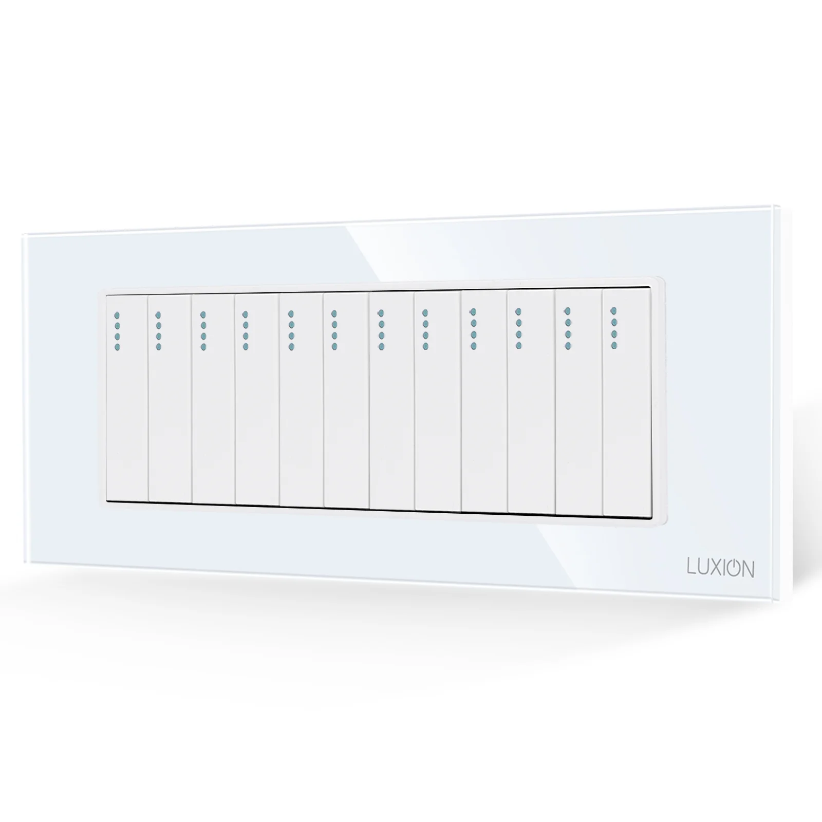 Intrerupator Mecanic 12 Posturi LUXION cu Rama din Sticla, Standard Italian, 6M