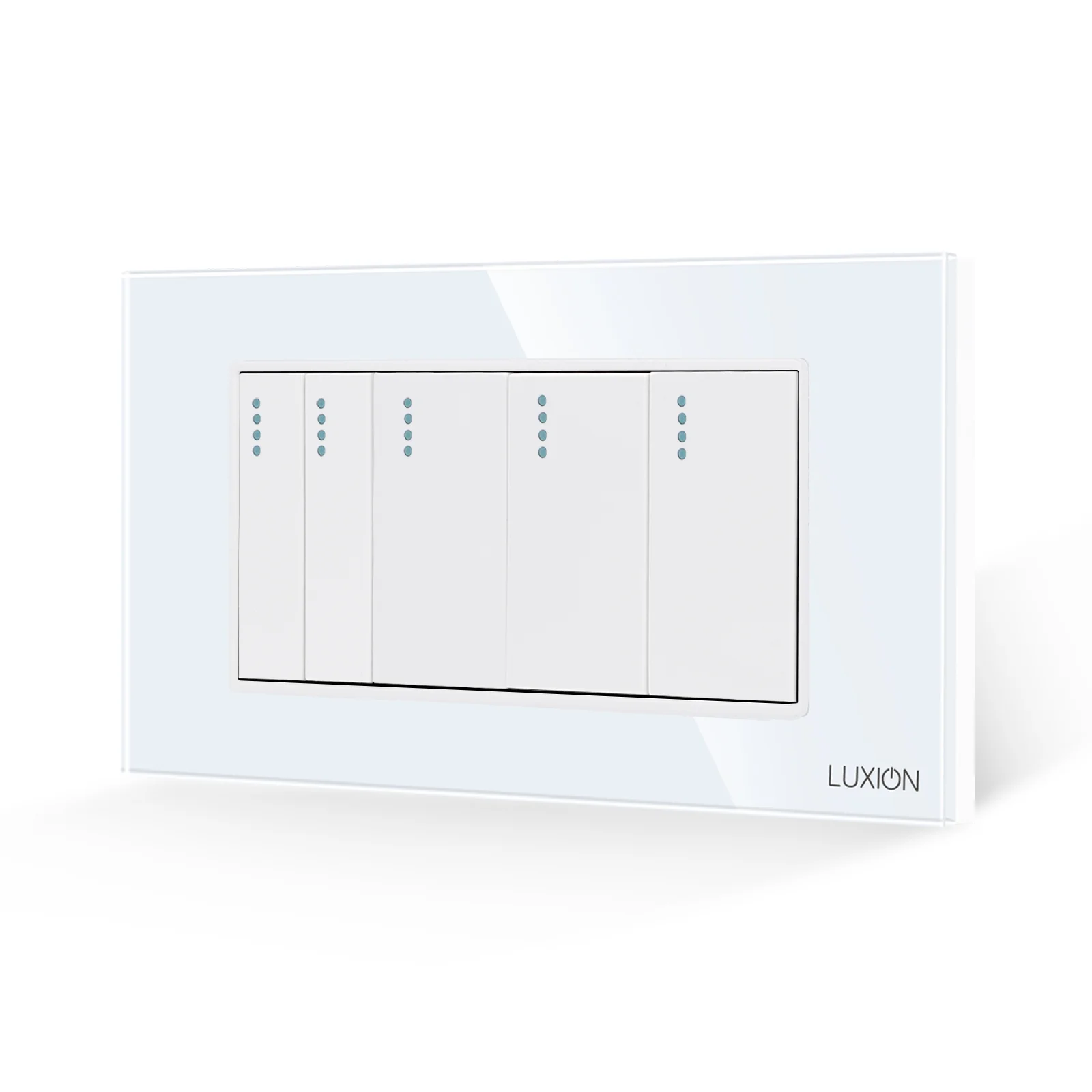 Intrerupator Mecanic 5 Posturi LUXION cu Rama din Sticla, Standard Italian, 4M