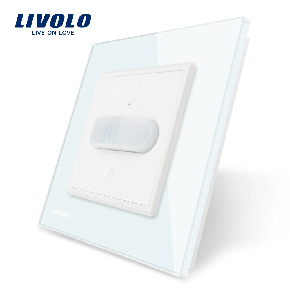 Intrerupator senzor de miscare PIR Livolo cu rama din sticla