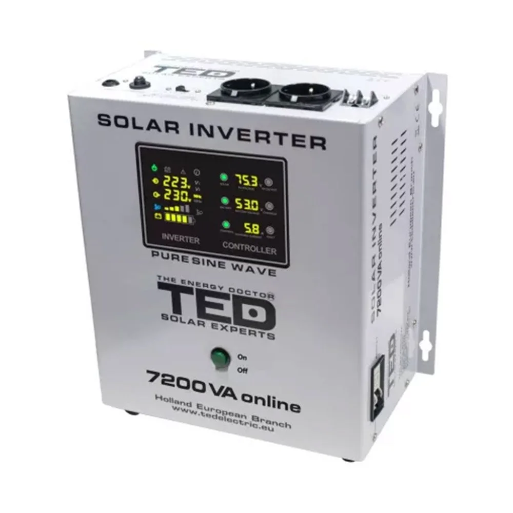 Invertor fotovoltaic Off-grid monofazat TED000316, 7200 VA, 5000 W, MPPT, 2 prize