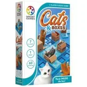 Joc de logica Cats and Boxes, cu 60 de provocari, editie internationala