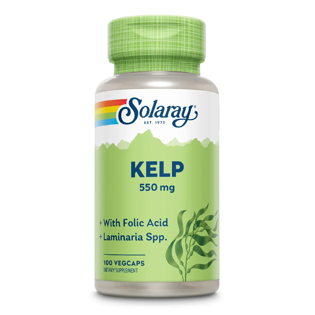 Kelp si Acid Folic Solaray, 100 capsule, Secom