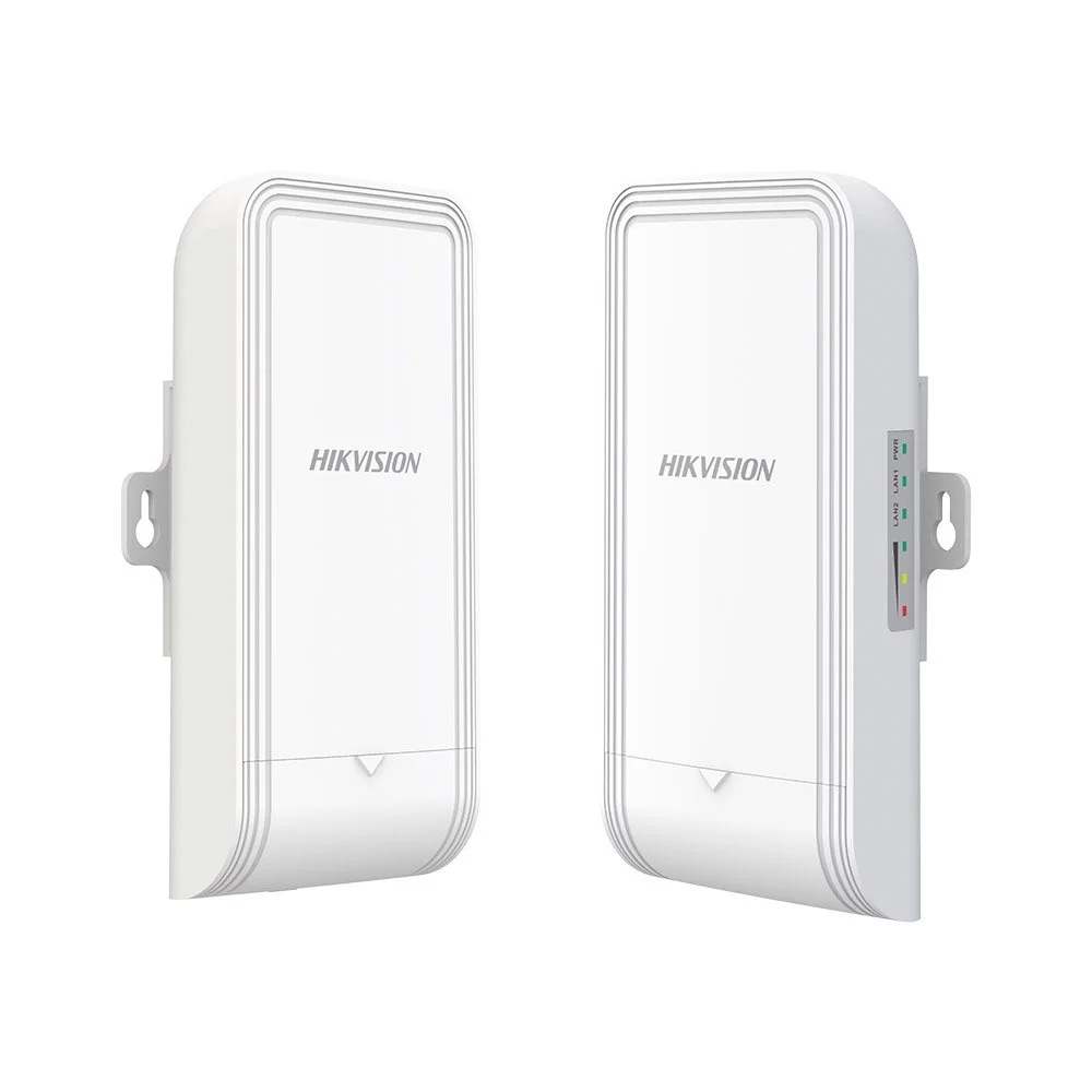 Kit Acces Point wireless bridge pentru exterior Hikvision DS-3WF1000-EI-2N, 2 porturi, 2.4 GHz, 300 Mbps, 1000 m, PoE Pasiv