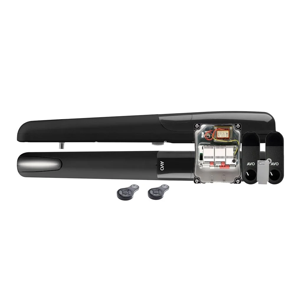 Kit automatizare poarta batanta AVO APO424 PRO, 4 m, 600 kg, 80 W, 24 V, Bluetooth, Iluminare LED