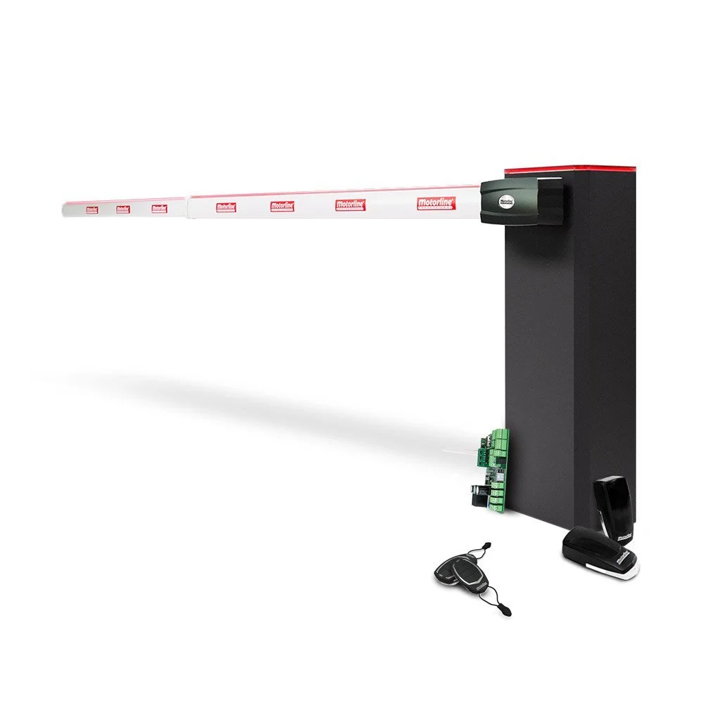 Kit bariera de acces auto cu brat telescopic fara LED Motorline KIT TURBO 6 + ZUM75HTSL-6, 6 m, 24V, utilizare intensiva