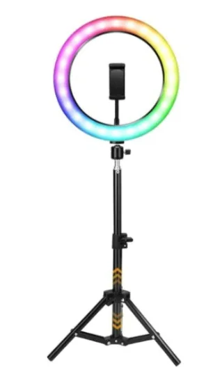Lampa circulara profesionala LED Ring Light RGB Andowl Q MG34 diametru 26 cm