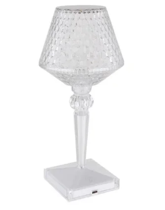 Lampa de masa decorativa LED tip cristal Andowl Q LED1633 transparenta