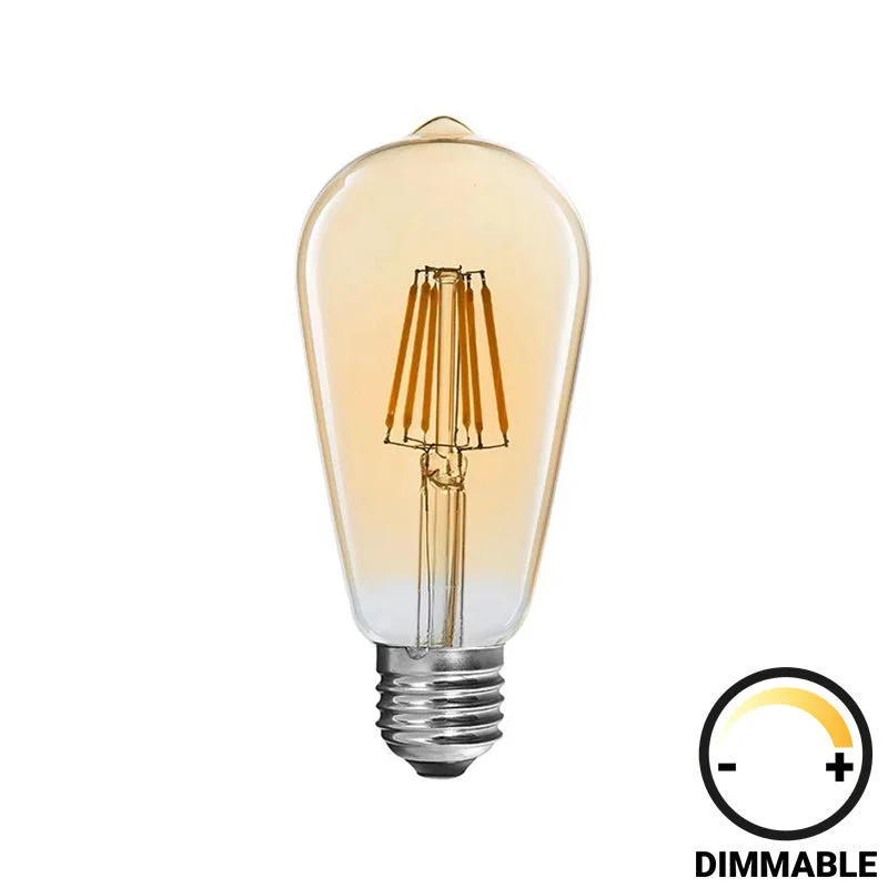 Lampa LED ST64 Bec  dimmabil 4W E27 chihlimbar