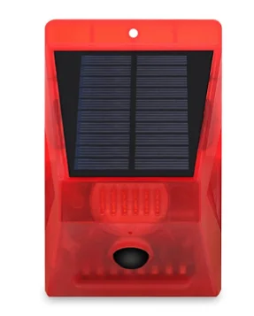 Lampa solara cu alarma pentru protectie cu senzor de miscare telecomanda rosie
