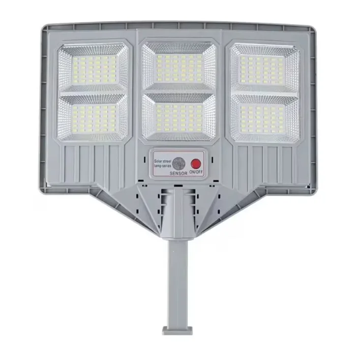 Lampa solara stradala cu telecomanda JG 706 cu 6 casete 108 LED 6000K senzor de miscare 150W