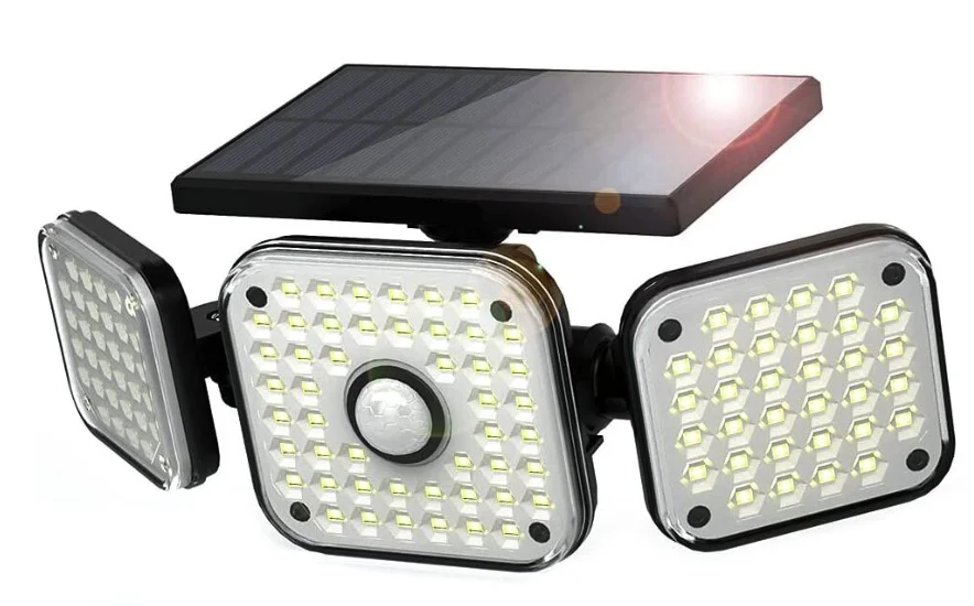 Lampa solara tripla LF-1789A de perete cu senzor miscare