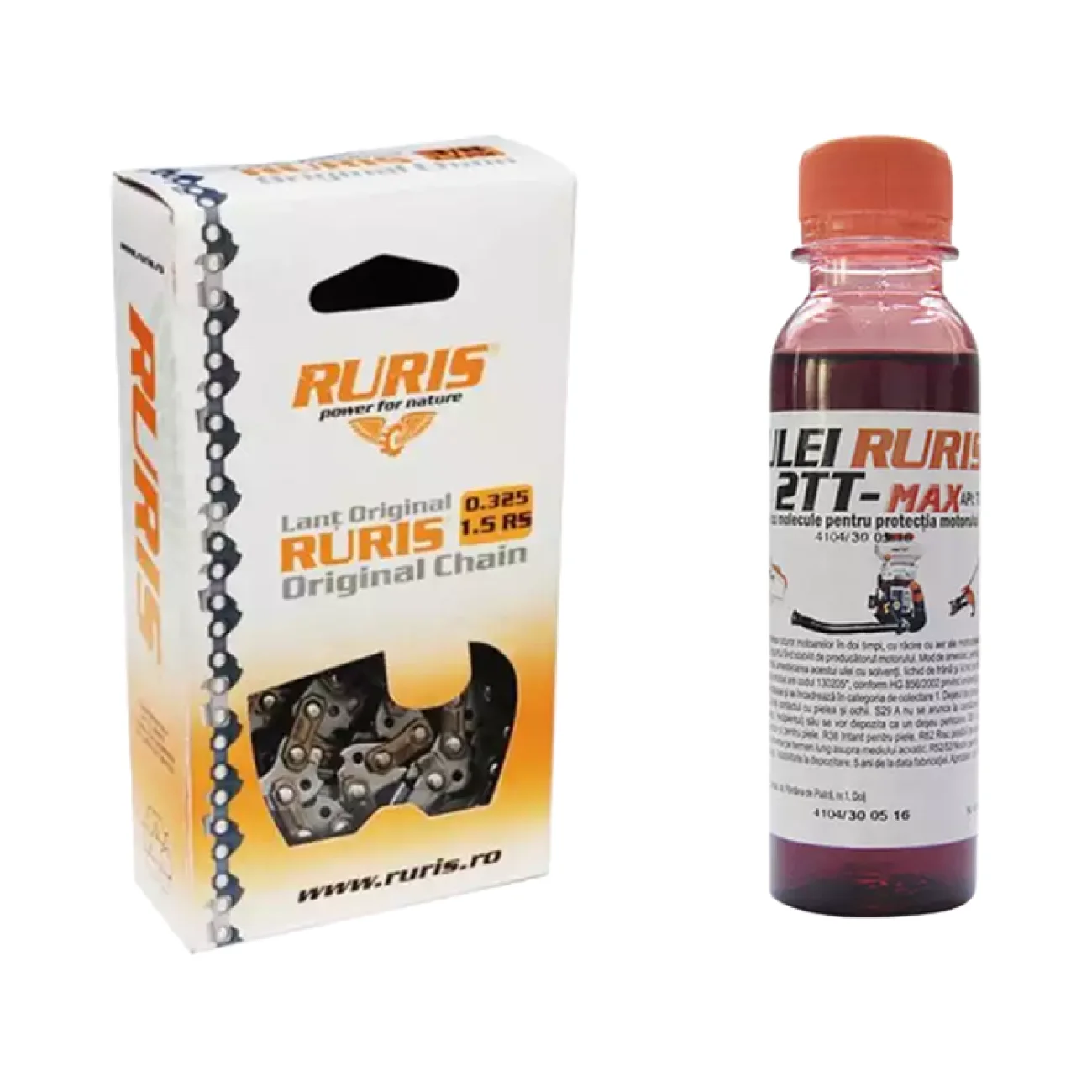 Lant drujba Ruris DAC 456, 32 dinti, pas 3.25, 38cm + Ulei Ruris 2TT-Max, 125ml