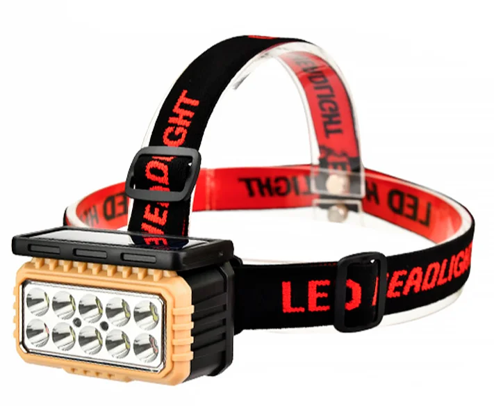 Lanterna de cap LY 806 cu panou solar si 10 leduri