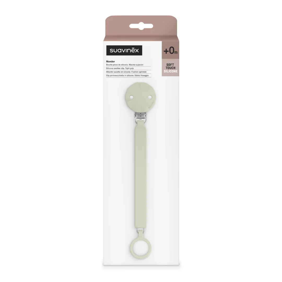 Lantisor din silicon cu clips pentru suzeta Wonder, 1 bucata, Suavinex
