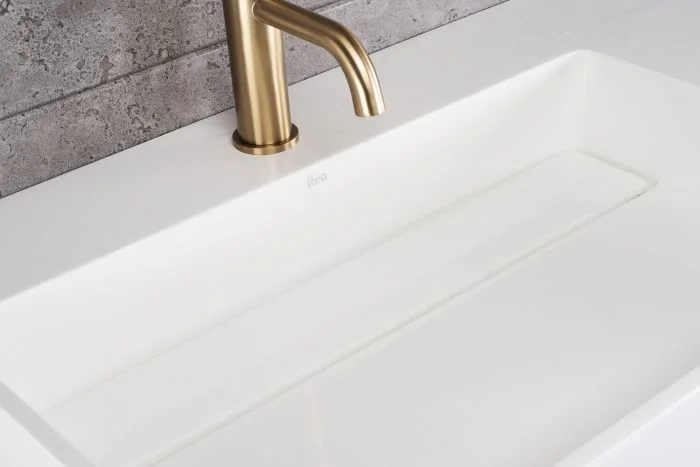 Lavoar alb, cu montare pe blat sau suspendat, dreptunghiular, Rea Archi