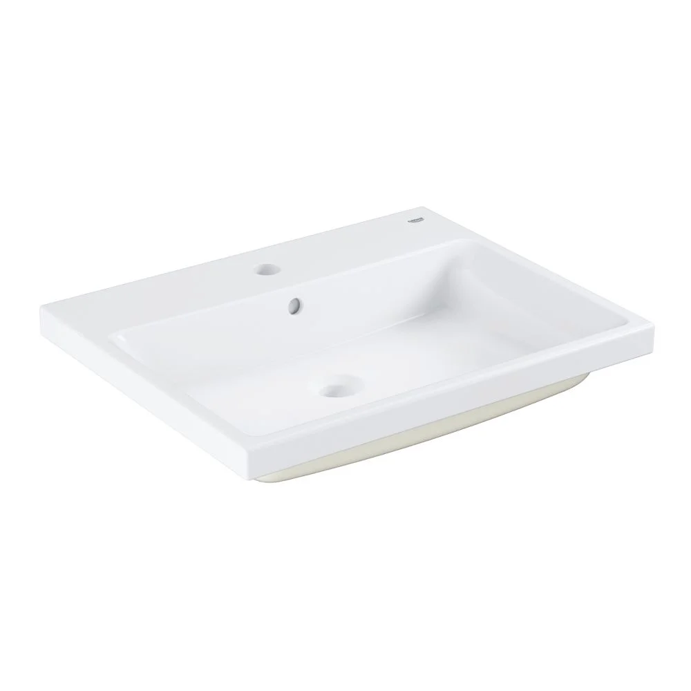 Lavoar baie incastrat alb 60 cm, dreptunghiular, Grohe Cube Ceramic Pure Guard