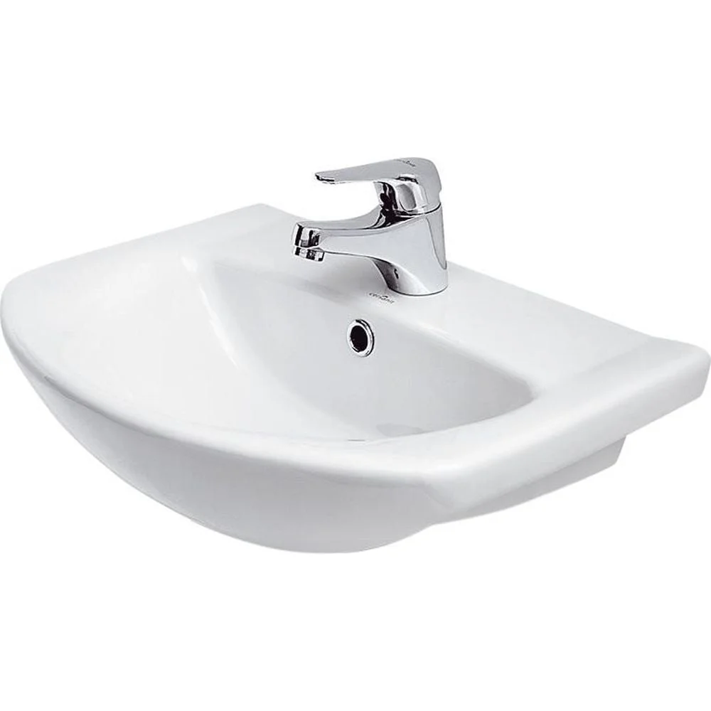 Lavoar baie suspendat alb lucios 50 cm, asimetric, Cersanit Libra