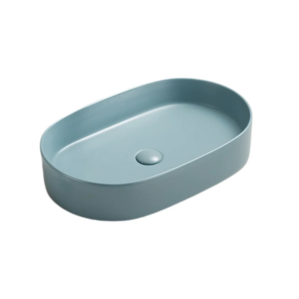 Lavoar baie verde turcoaz mat montaj pe blat 60 cm, Adelais Foglia