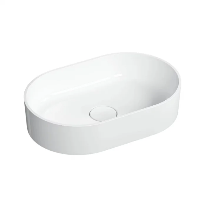 Lavoar compozit cu montare pe blat, 60x38 cm, alb mat, Foglia Terra