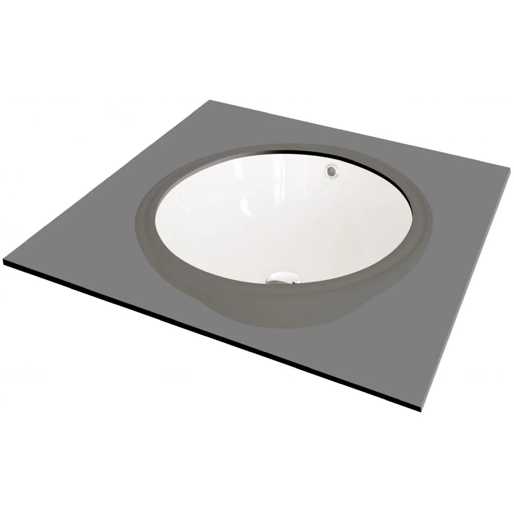 Lavoar incastrat Deante Alpinia, rotund, 38 cm, alb lucios