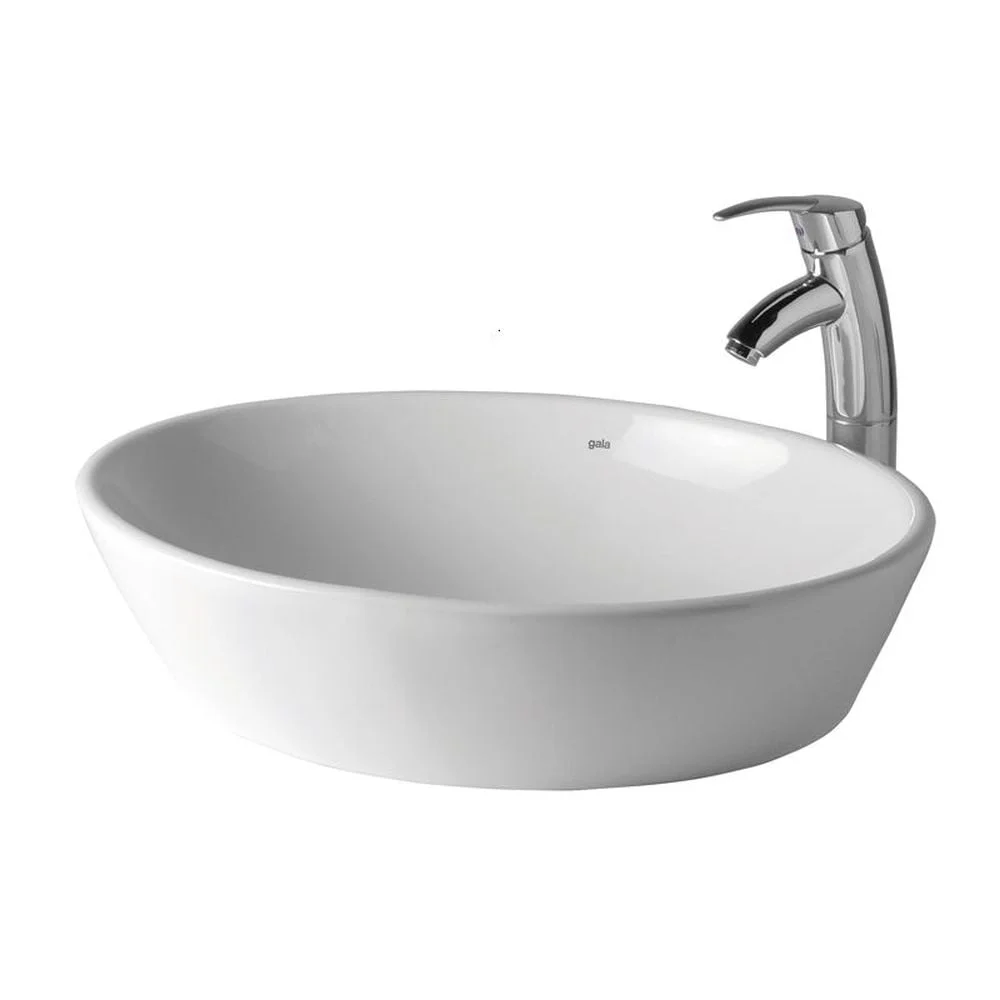Lavoar pe blat alb 58 cm, oval, Gala Soft