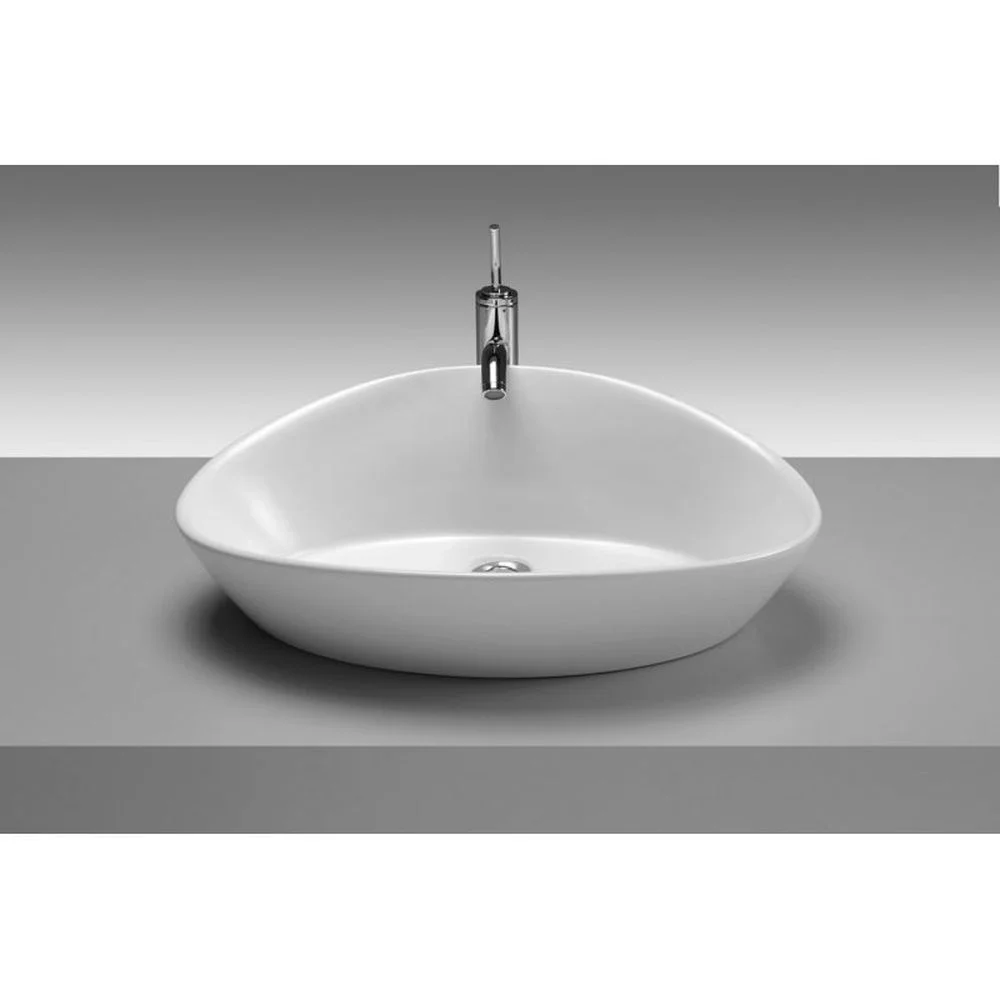 Lavoar pe blat alb 63 cm, asimetric, Gala Elipse