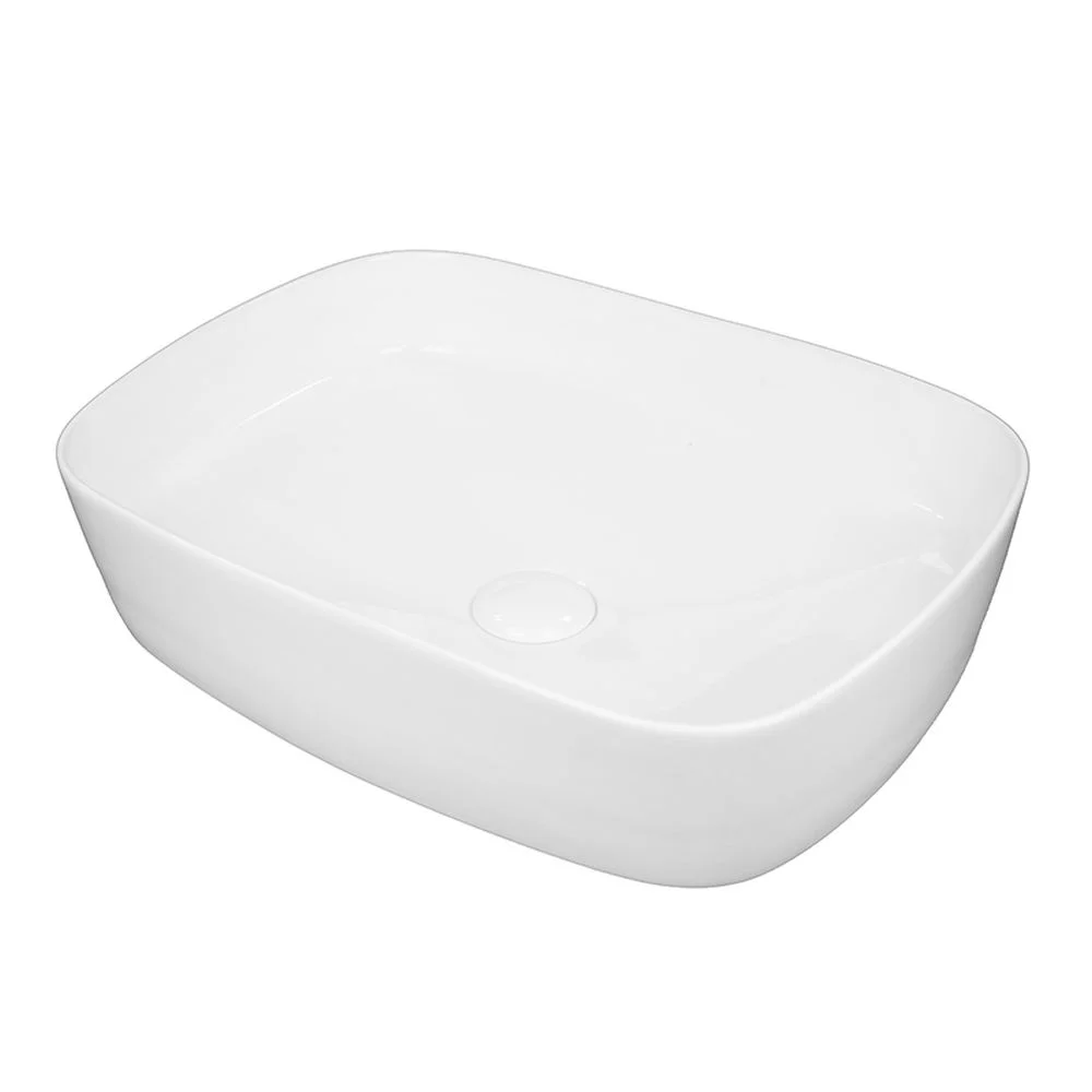 Lavoar pe blat alb lucios, dreptunghiular, 50 cm, Fluminia Pallas