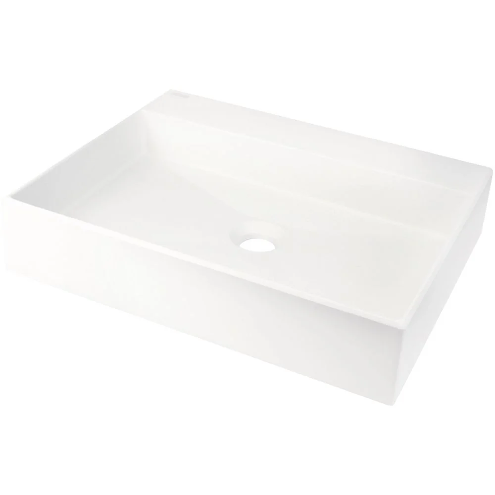 Lavoar pe blat compozit alb Deante Correo, dreptunghiular, 50 cm