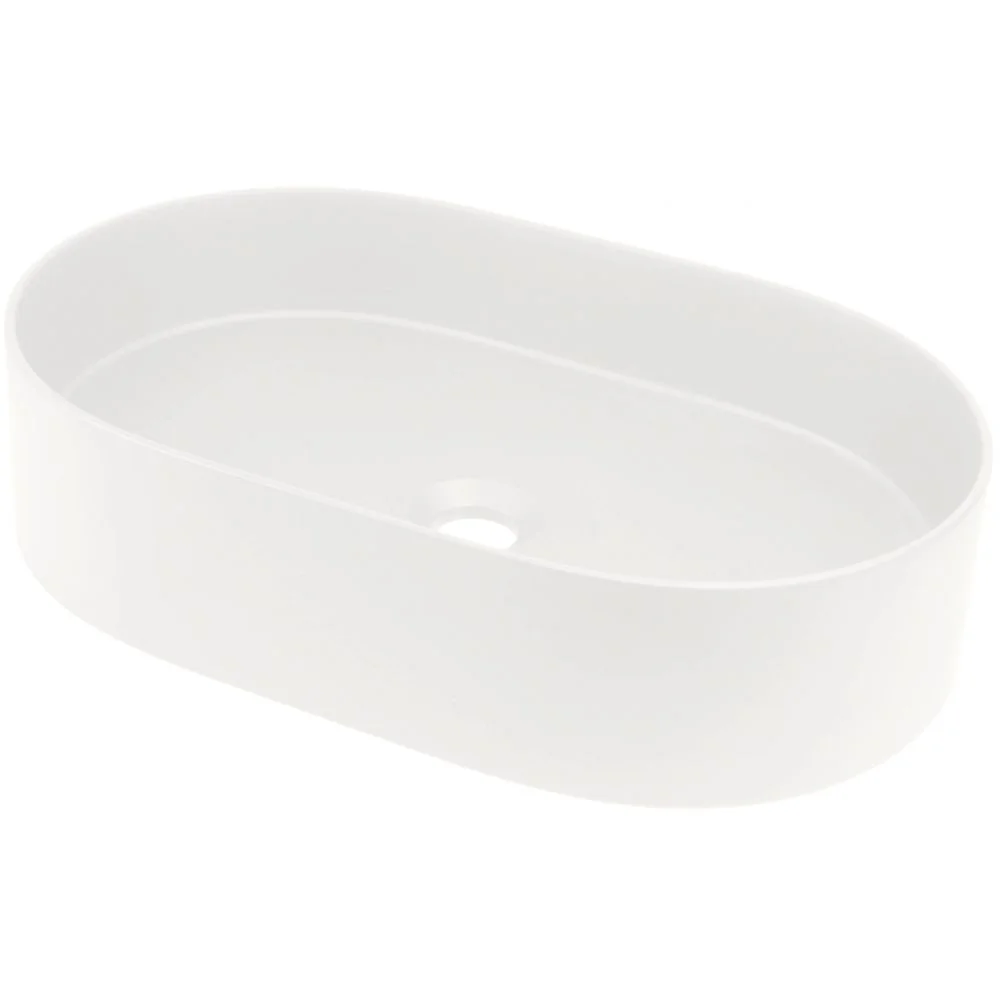Lavoar pe blat compozit alb Deante Silia, oval, 55 cm
