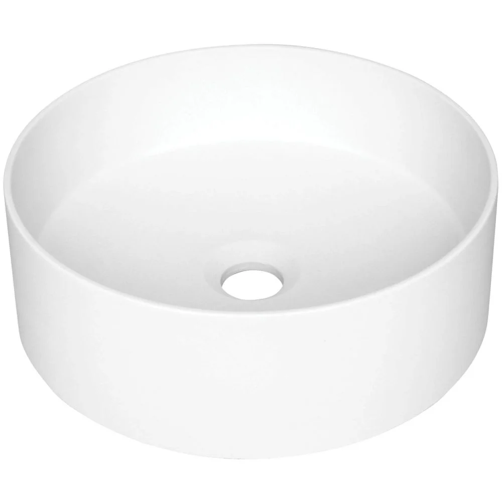 Lavoar pe blat compozit alb lucios 36 cm, rotund, Deante Silia