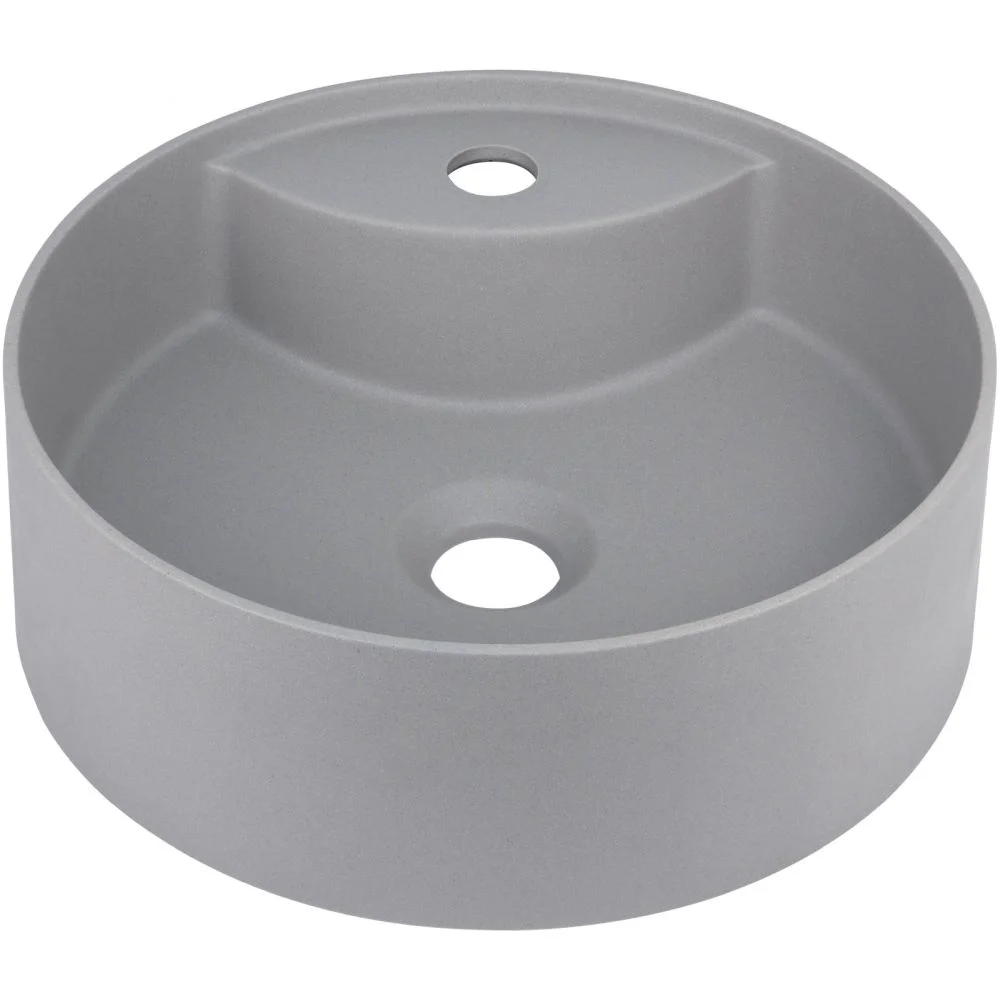 Lavoar pe blat compozit gri Deante Silia cu orificiu baterie, 36 cm