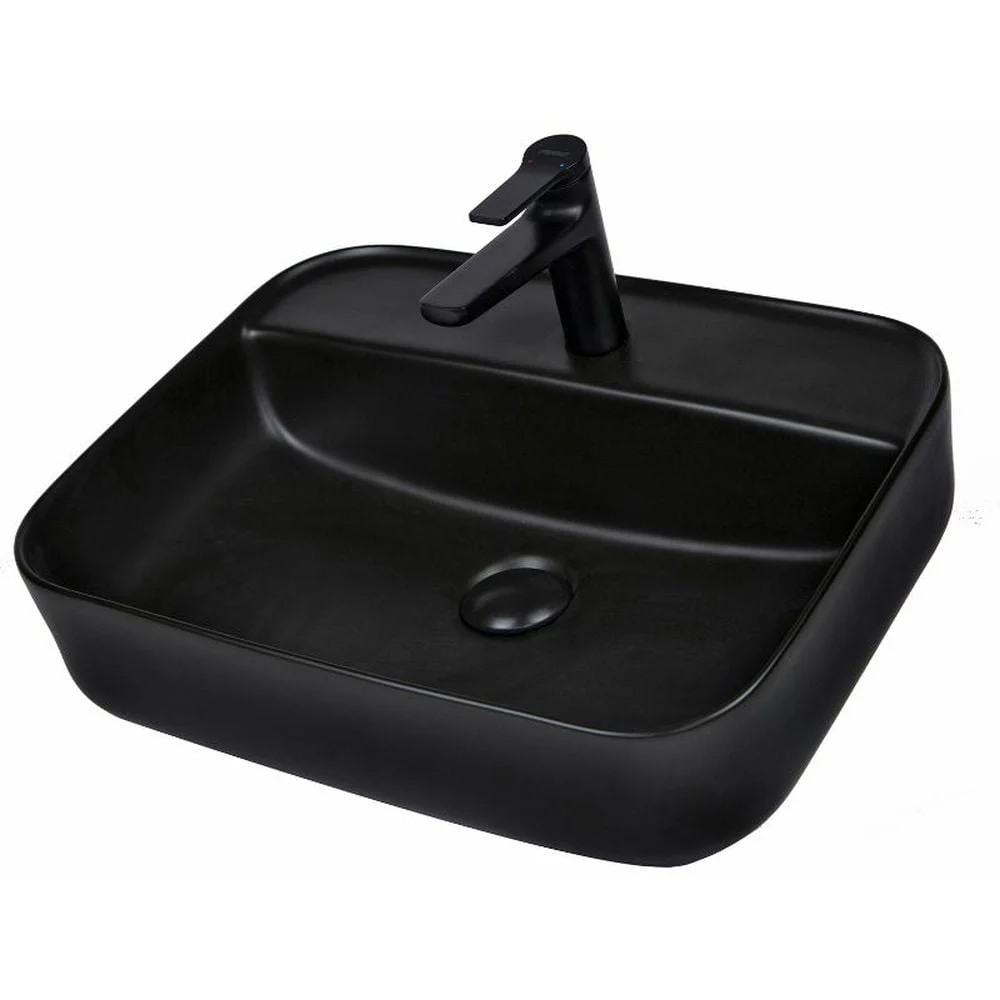 Lavoar pe blat negru, dreptunghiular, 50 cm, Fluminia Juno